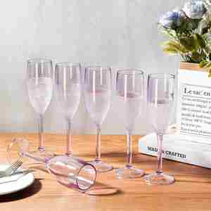 Flûtes à champagne violettes incassables en plastique, verres à vin réutilisables en acrylique en gros pour mariages, fêtes et bars à mimosa - Product Image 5