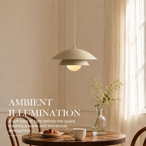 <b>Modern</b> Nordic Tiered Saucer Shape Hanging Pendant <b>Light</b> Metal Construction For Apartment <b>Kitchen</b> Dining Room Home Decoration - Product Image 3