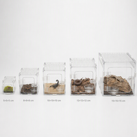 Mini-terrarium en acrylique pour reptiles, petit enclos de présentation, habitat ventilé avec porte frontale, usiné CNC et percé