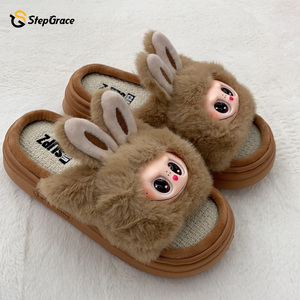 StepGrace sandal wanita, Labubu hangat musim dingin kualitas tinggi kustom sol anti selip - Product Image 6