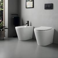WC suspendu sans bride moderne pour hôtel avec bidet intégré, ensemble de sanitaires en céramique