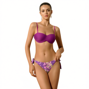 Costume da bagno intero modellante HDJ Plus Size con controllo pancia, elasticizzato in vita, stampato, in Spandex Poliestere WW12218 - Product Image 1