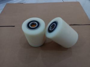 <span class=keywords><strong>200mm</strong></span> <span class=keywords><strong>Nylon</strong></span> Polia Rodas com Rolamentos <span class=keywords><strong>Nylon</strong></span> PP Pallet Truck Rodas Empilhadeira Elétrica 3 Rodas - Product Image 2