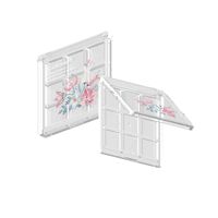 Boîte à fards à paupières Hexue Cover Top avec motif imprimé en 3D entièrement transparente, type Jiugongge, pour palette de neuf couleurs, matériau d'emballage