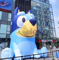 Populaire gonflable bingo chien dessin animé personnage ballon air sauter dessin animé bleu chien modèle pour la décoration publicitaire