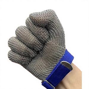 Gants de travail anti-coupure en acier inoxydable supérieur avec maille métallique tissée pour boucher et cuisine - Product Image 1