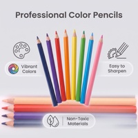 12 crayons de couleur hexagonaux non toxiques pré-affûtés résistants à la casse en bois souple pour coloriage et dessin, boîte de couleur personnalisée OEM