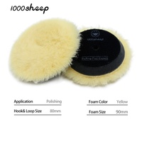 Tampon de polissage conique en laine jaune de 3 po (80 mm), grain 2000, coupe moyenne, pour le detailing et le lustrage de carrosserie automobile, OEM, 1000 Sheep, garantie 3 ans