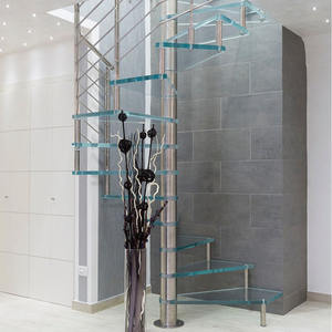 Viga de aço inoxidável preço barato design interior escadas redondas para escada em espiral de madeira - Product Image 5