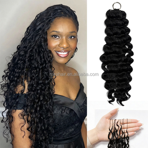 Extensiones de Cabello de Ganchillo con Ondas Profundas, Pre-Enlazadas, Sin Nudos, Pre-Separadas, Tipo Pluma, 18 Pulgadas, Cabello para Tejer con Ganchillo Miracle Knots - Product Image 5