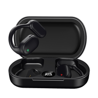 Earphone TWS Olahraga XG33 Nirkabel Tahan Air dengan Pengait Telinga, Nyaman untuk Berlari, Layar Digital LED Indikator Baterai JL