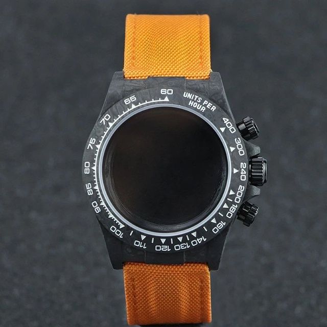 OEM Custom Luxury 4130 Sl 4801 4802 Movement Watch Accessories Parts Forged 100% Carbon Fiber Watch Case with Nylon Bracelet
