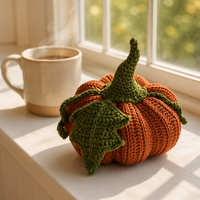 Décoration d'automne en tricot orange avec mini citrouilles colorées, panier en rotin, ornement de table pour Thanksgiving et Halloween