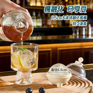 Molde para bolas de hielo Q-1 de 6,5 cm, bandeja de hielo redonda reutilizable de silicona de calidad alimentaria para whisky, fiestas y uso adulto - Product Image 5