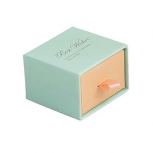 Caja de Regalo para Joyería, de Cartón/Papel Azul y Rosa, con Acabado Bronceado, para Collares, Pendientes y Anillos, Venta al Por Mayor del Fabricante - Product Image 2