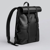 Mode Männer Frauen lässig Geschäfts reise Teenager College Daypack Rucksack wasserdicht Roll Up Roll Top Leder Laptop Rucksack