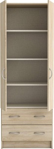 <span class=keywords><strong>Armadio</strong></span> a Due Ante in MDF Melaminico P2 con Cassetti, Ripiani Regolabili e Cerniere a Chiusura Morbida, Arredamento Moderno per Camera da Letto - Product Image 5