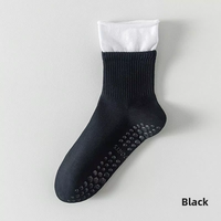 Chaussettes de yoga mi-mollet en coton POPSOX antidérapantes en silicone pour fitness intérieur, Pilates, chaussettes de sport tricotées, Calcetines