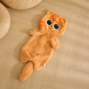 Dessin animé chat couette poupée noire coquille en cuir semi-fini Long oreiller coquille en cuir lavé jouet en peluche semi-fini - Product Image 2