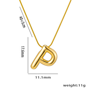 Collier alphabet en acier inoxydable plaqué or 18 carats pour femmes |   Chaîne de collier pour clavicule |   Lettres personnalisables de A à Z - Product Image 4