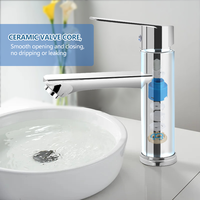 Robinet Mitigeur Moderne Noir à Levier Unique pour Cuisine et Salle de Bain, Eau Chaude et Froide, avec Valve en Céramique – Vente Flash