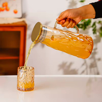 Ensemble de pichets à bière en verre borosilicate de haute qualité, couleur ambre, avec logo personnalisé, design moderne, passe au lave-vaisselle, grande capacité
