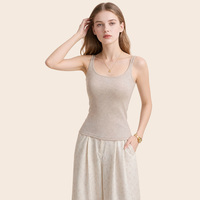 Vente en gros usine : Nouvelle Camisole Intérieure Femme en Lyocell, Double Bretelle Fine, Très Extensible, Douce et Chaudement Fluide pour l'Hiver