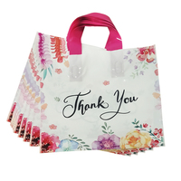 Sacs 'Merci' en Plastique, Sacs de Courses pour Vêtements avec Poignée Souple, pour Magasins de Détail, Boutiques et Petits Cadeaux