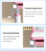Table à Angle Réglable pour Enfants, Table d'Étude, Correction de Posture, Bureau d'Apprentissage de Levage Multifonctionnel avec Bibliothèque