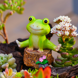Petite grenouille décorative pour jardin, plante en pot, ornement de balcon, cour, rocaille, artisanat paysager, paysage miniature, décoration intérieure - Product Image 1