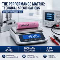 Batterie lithium-ion DMEGC IMR INR18650 26E 30P 25P 3.7V 2600mAh 5C à décharge maximale élevée, cellule DMEGC 2600mAh pour outils électriques et vélos électriques