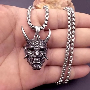 Vintage Punk Demon Samurai Ghost Anhänger Halskette für Männer Frauen Hip Hop Rock Party Zubehör Legierung <span class=keywords><strong>Ring</strong></span> Schmuck Geschenk - Product Image 2