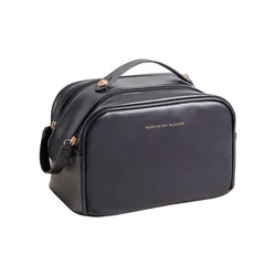 बड़ा खुलने वाला पु कॉस्मेटिक बैग मल्टीफंक्शनल स्टोरेज बैग पु चमड़ा मेकअप बैग