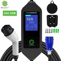 Chargeur EV portable EU 7KW, chargeur de voiture électrique 32A, type 2 avec sac de transport gratuit