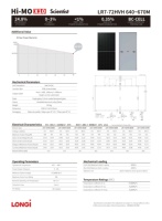 Panneaux solaires Longi Solar HiMO X10 TaiRay Wafer & HPBC 2.0 Technology Cell Panel 645W Modules PV Longi Himo 10