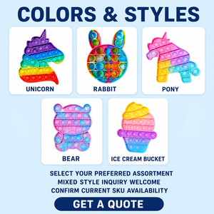 Jouet anti-stress en silicone pop-up coloré en forme de rat, pour enfants et adultes, vente en gros - Product Image 4