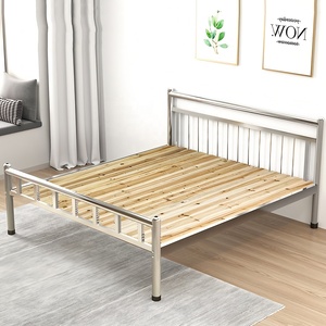 Lit Robuste en Acier Inoxydable, Mobilier Métallique Simple et Double, Lits King et Queen en Acier Inoxydable pour Chambre, Auberge, Hôtel et Appartement - Product Image 6