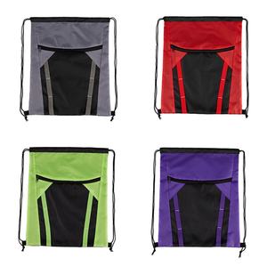 Sac de sport et de plage en polyester 210D, design d'usine, couleur personnalisée, fermeture éclair colorée, logo personnalisé, pour cosmétiques et natation - Product Image 1