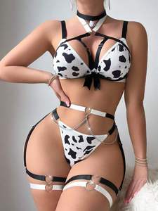 2025最新欧美激情诱惑牛点性感挂颈纯欲望制服性感内衣ODM分体套装 - Product Image 3