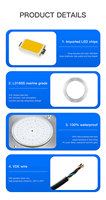 Lampu Kolam LED Ultra Tipis 8mm dengan Remote Control + Kontrol Saklar RGB 18W IP68 Resin Filled 316SS Lampu Bawah Air untuk Kolam Renang yang Dipasang di Dinding