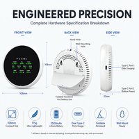 Moniteur de niveau sonore portable, sonomètre avec détection AQI, alarme et indicateur pour salle de classe, studio, maison, usine