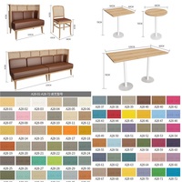 Ensemble table et chaises de bar en bois massif et cuir pour usage commercial dans les hôtels, restaurants ou salons de thé - Durable