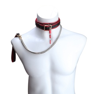 3styles Pet Play Premium Lockable Leash <b>Harness</b> Combo for Woman Man Padded <b>Leather</b> Collar BDSM Slave Toys for Bondage Restraints - Product Image 5