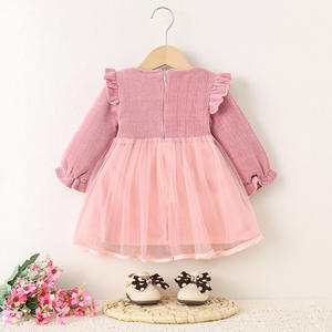 Venta al por mayor 1644 Vestido <span class=keywords><strong>de</strong></span> Otoño Invierno para niños Falda <span class=keywords><strong>de</strong></span> princesa <span class=keywords><strong>de</strong></span> empalme <span class=keywords><strong>de</strong></span> malla <span class=keywords><strong>de</strong></span> terciopelo grueso para <span class=keywords><strong>niñas</strong></span> con decoración <span class=keywords><strong>de</strong></span> encaje Estilo dulce - Product Image 4