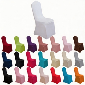 Nouvelles Housses de Chaise Extensibles de Luxe Fantaisie Or <span class=keywords><strong>Noir</strong></span> Multicolores pour Décoration de Banquet et Mariage en Spandex - Product Image 1