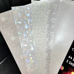 Filme de laminação fria holográfica do pvc à prova d'água, tamanho a4, brilho, 3d