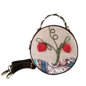 オリジナルの美的デザイン、手織りの2025年新作コットンリネン製ジッパー開閉式ハンドバッグ、女性用ショルダーバッグ、クロスボディバッグ、スマホバッグ - Product Image 5