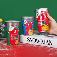 Mug à bière en acier inoxydable à paroi simple de 450 ml, changeant de couleur, avec impression de logo magique, cadeau promotionnel de Noël