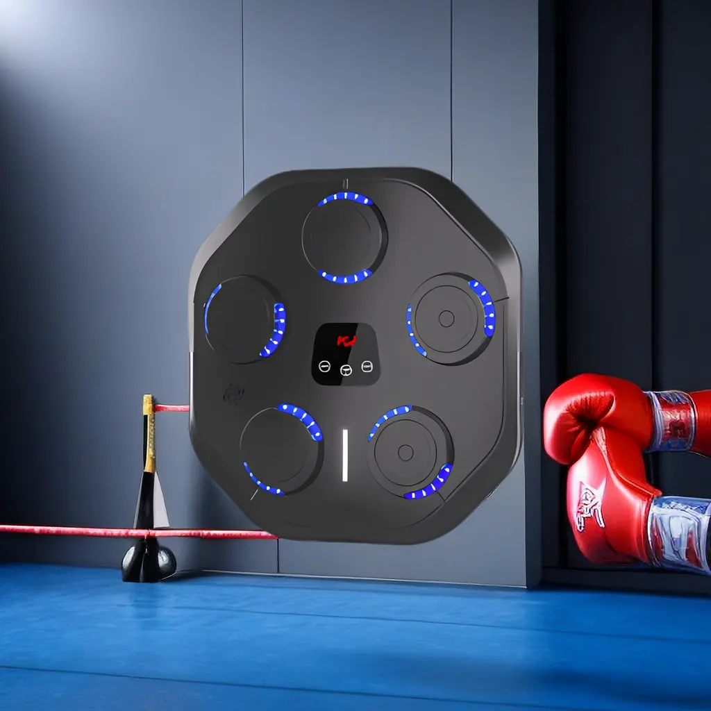Novo alvo de parede de boxe inteligente, equipamento de treinamento musical com dente azul, alvo eletrônico de resposta para boxe