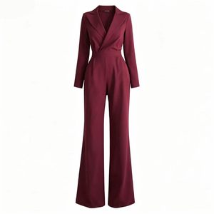 Completo tailleur <span class=keywords><strong>pantalone</strong></span> rosso senza maniche <span class=keywords><strong>taglie</strong></span> <span class=keywords><strong>forti</strong></span>, in tessuto a tinta unita, con bottoni, stile blazer, per ufficio e occasioni formali, con pantaloni a gamba larga - Product Image 3
